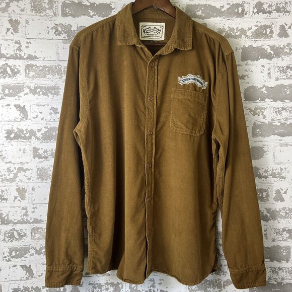 Sierra Nevada Brewing Company Long Sleeve Corduroy Button Up Men’s‎ Sz L Brown - Picture 1 of 11